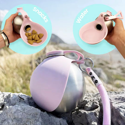 2-in-1 Stainless Steel Pet Travel Water Bottle