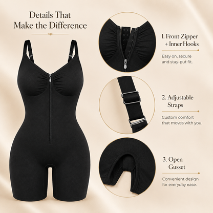 Zip-Up Shapewear Bodysuit – Tummy Control & All-Day Support
