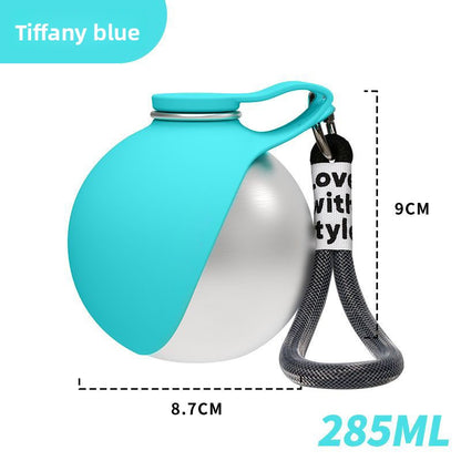 2-in-1 Stainless Steel Pet Travel Water Bottle